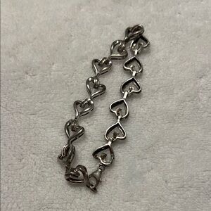 Silver Heart Link Bracelet